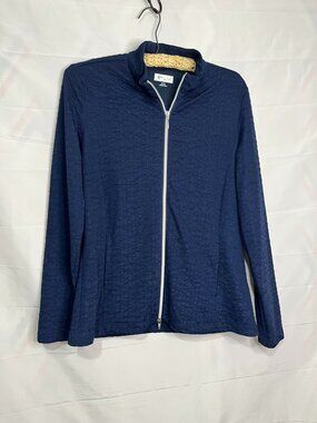Greg Norman Jacket Womens Medium Blue Full Zip Quilted Softshell Golf Stretch